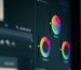 Цветовые колёса на мониторе колориста в DaVinci Resolve